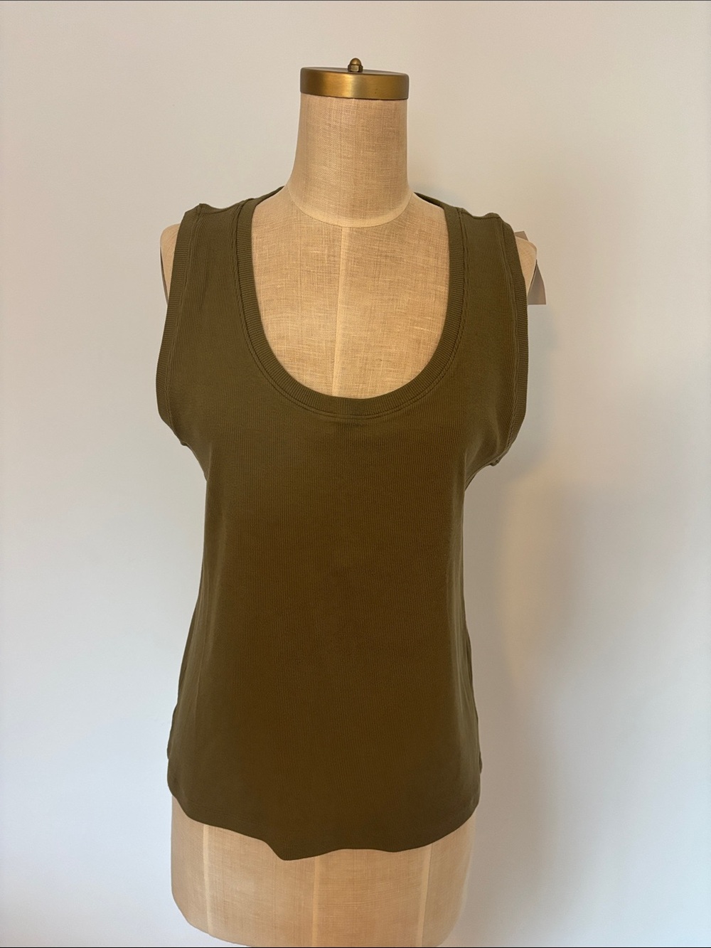 LOFT Olive Scoop Neck Tank